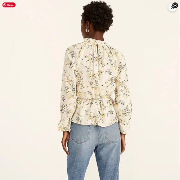 J.Crew tie waist top in budding floral - Picture 4 of 7